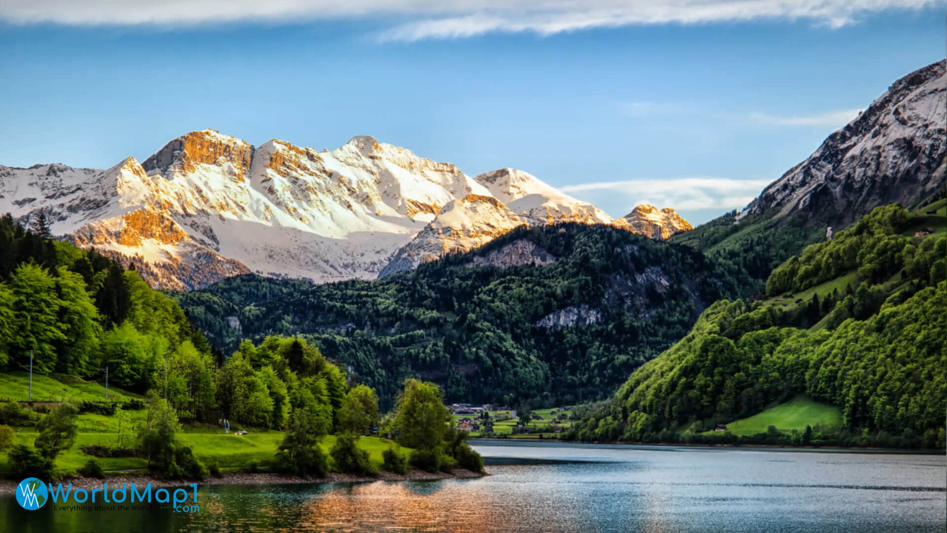 Leman Lake and Swiss Alps